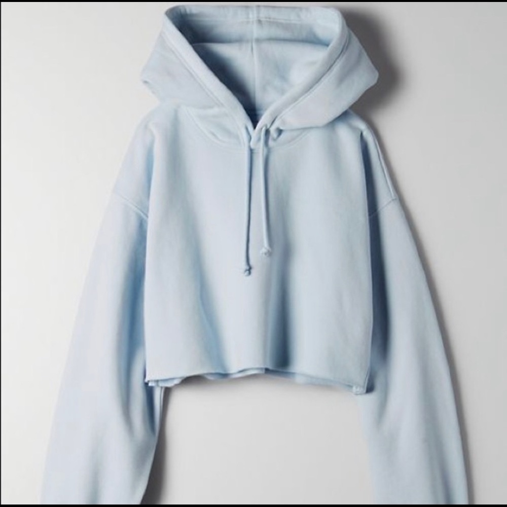 Aritzia - TNA COZYAF boyfriend cropped hoodie pale blue size 2 like new sold out